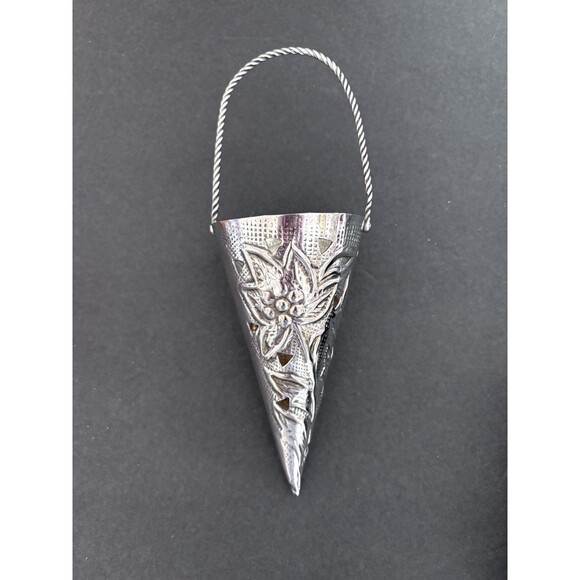 Restoration Hardware Silver Plated Tussie Mussie Bouquet Holder - Picture 1 of 5